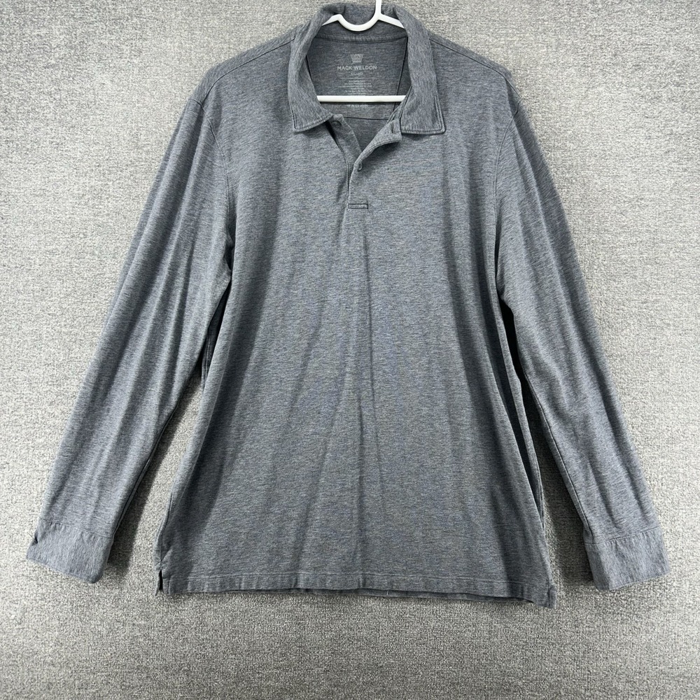 Mack Weldon 1/4 Button‎ Pullover Men Size XL Gray Supima Cotton Casual